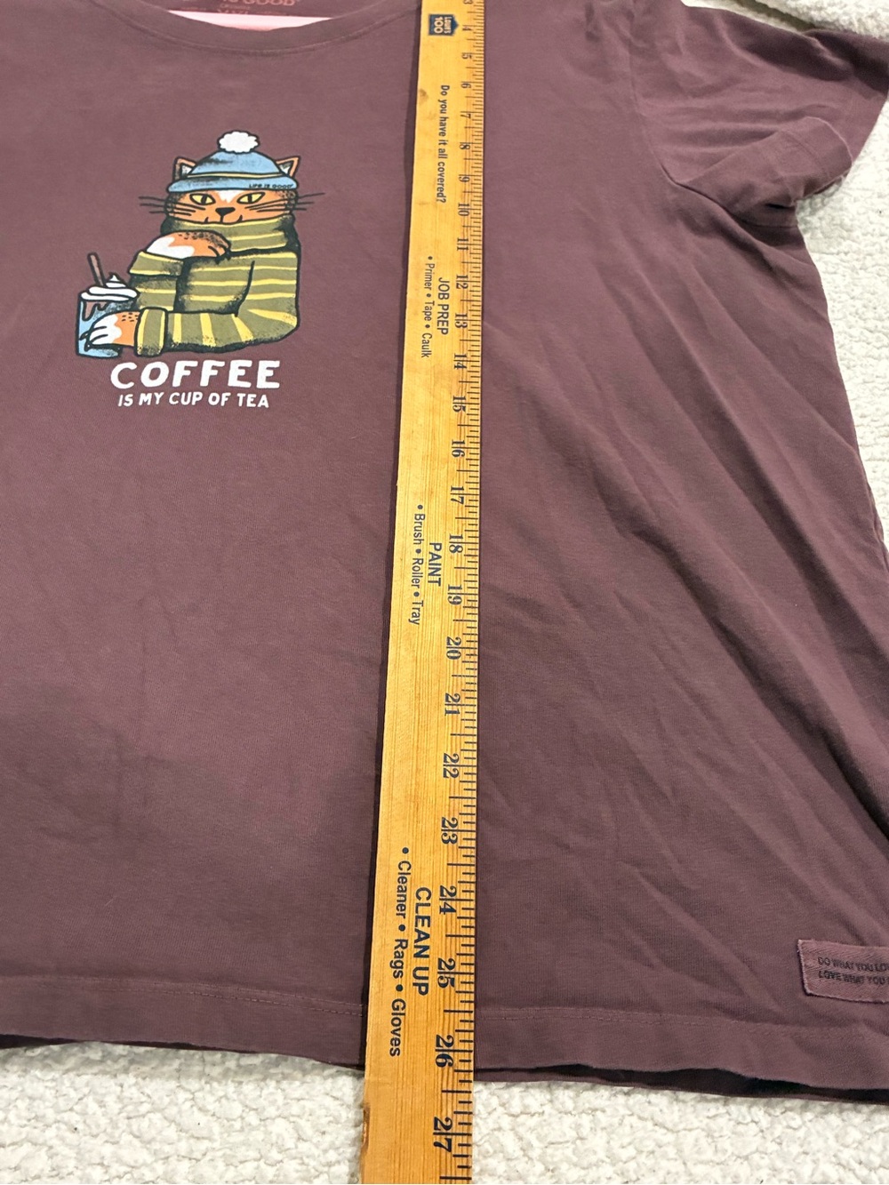 Life Is Good Brown Cat Coffee Graphic Tee | Size XXL - Picture 7 of 7